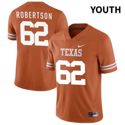 Texas Longhorns Youth #62 Connor Robertson Authentic Orange NIL 2022 College Football Jersey IJO20P2S